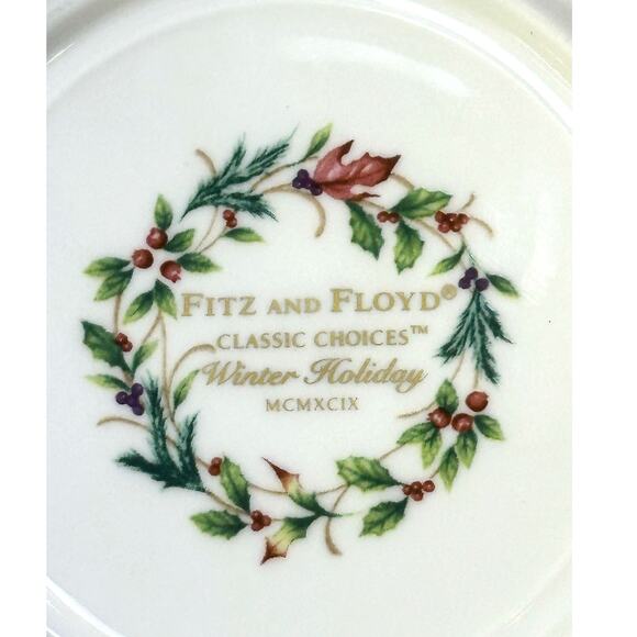 Fitz and Floyd Retired 'Winter Holiday' 6.5" Bread and Butter Plate - Picture 5 of 5
